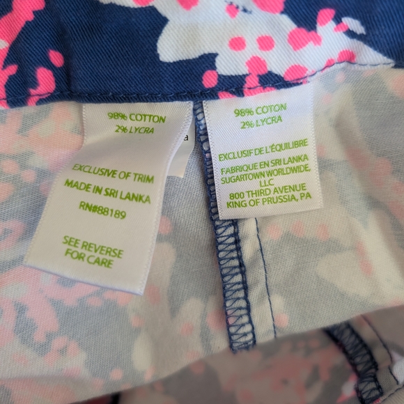 Lilly Pulitzer Womens 6 Hazelle Stretch Shorts Pink Blue Preppy Vacation - Picture 6 of 6